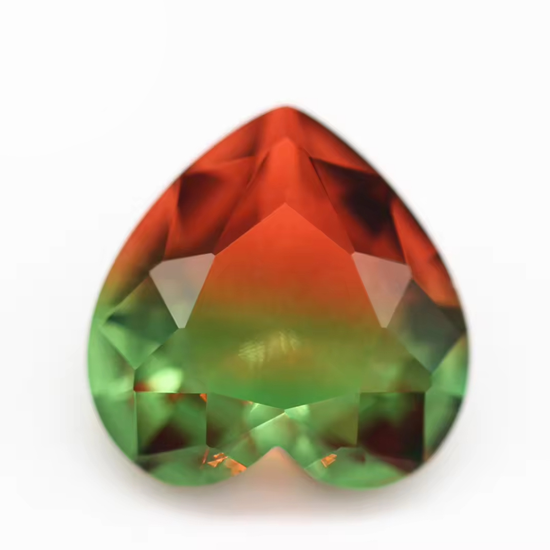 6*6mm-16*16mm Heart Faceted Cut Shape Synthetic Tourmaline Loose Gems Interphase Multicolor Joint Technology Crystal Glass Gems - Image 2
