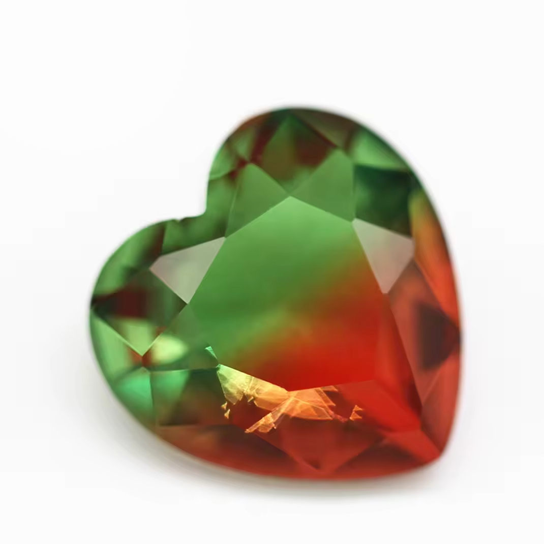 6*6mm-16*16mm Heart Faceted Cut Shape Synthetic Tourmaline Loose Gems Interphase Multicolor Joint Technology Crystal Glass Gems - Image 4