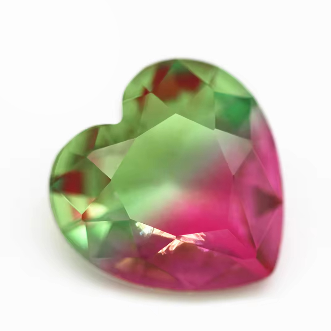 6*6mm-16*16mm Heart Faceted Cut Shape Synthetic Tourmaline Loose Gems Interphase Multicolor Joint Technology Crystal Glass Gems - Image 5
