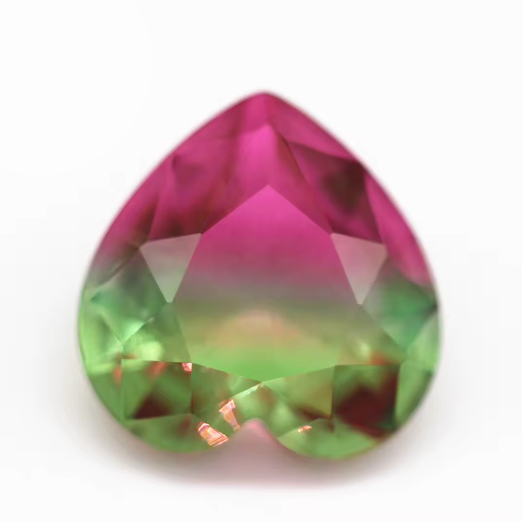 6*6mm-16*16mm Heart Faceted Cut Shape Synthetic Tourmaline Loose Gems Interphase Multicolor Joint Technology Crystal Glass Gems - Image 3