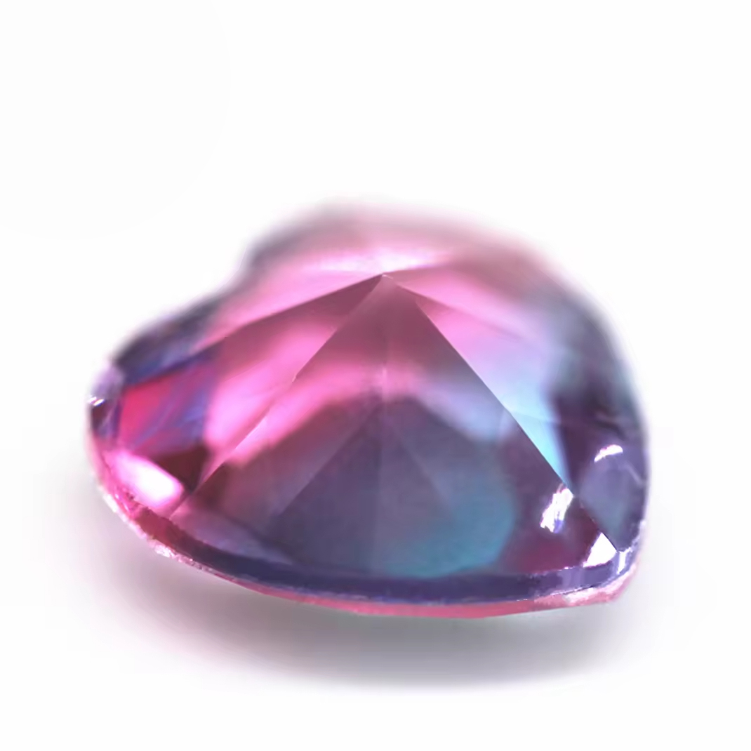 6*6mm-16*16mm Heart Faceted Cut Shape Synthetic Tourmaline Loose Gems Interphase Multicolor Splice Technology Crystal Glass Gems - Image 2