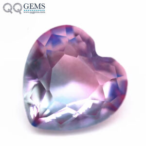 6*6mm-16*16mm Heart Faceted Cut Shape Synthetic Tourmaline Loose Gems Interphase Multicolor Splice Technology Crystal Glass Gems