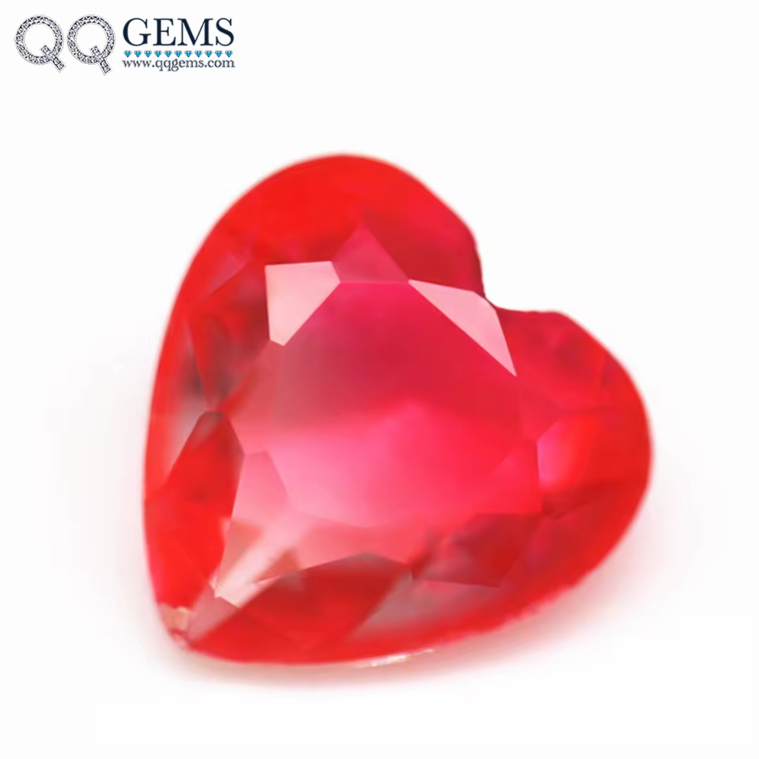 6*6mm-16*16mm Heart Faceted Cut Shape Synthetic Tourmaline Loose Gems Mixed Multicolor Joint Technology Crystal Glass Gems