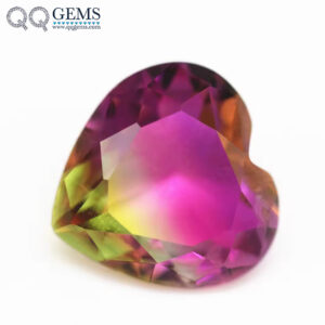 6*6mm-16*16mm Heart Faceted Cut Shape Synthetic Tourmaline Loose Gems Crystal Glass Gems
