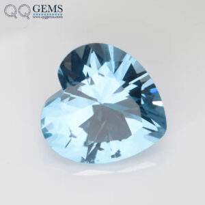 Diamond Cut Heart Cut 106# Light Aquamarine Blue Spinel Loose Gemstone Heart Shape Synthetic Spinel Aquamarine 106# Spinel Stone