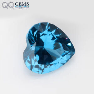 Diamond Cut Heart Cut 108# Aquamarine Blue Spinel Loose Gemstone Heart Shape Synthetic Spinel 108# Blue Aquamarine Gemstone