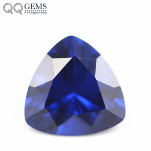 Hot Sale Bright Cut Trillion Cut 113# Blue Spinel Loose Gemstones Trillion Shape Synthetic 113# Spinel Blue Sapphire Gemstones