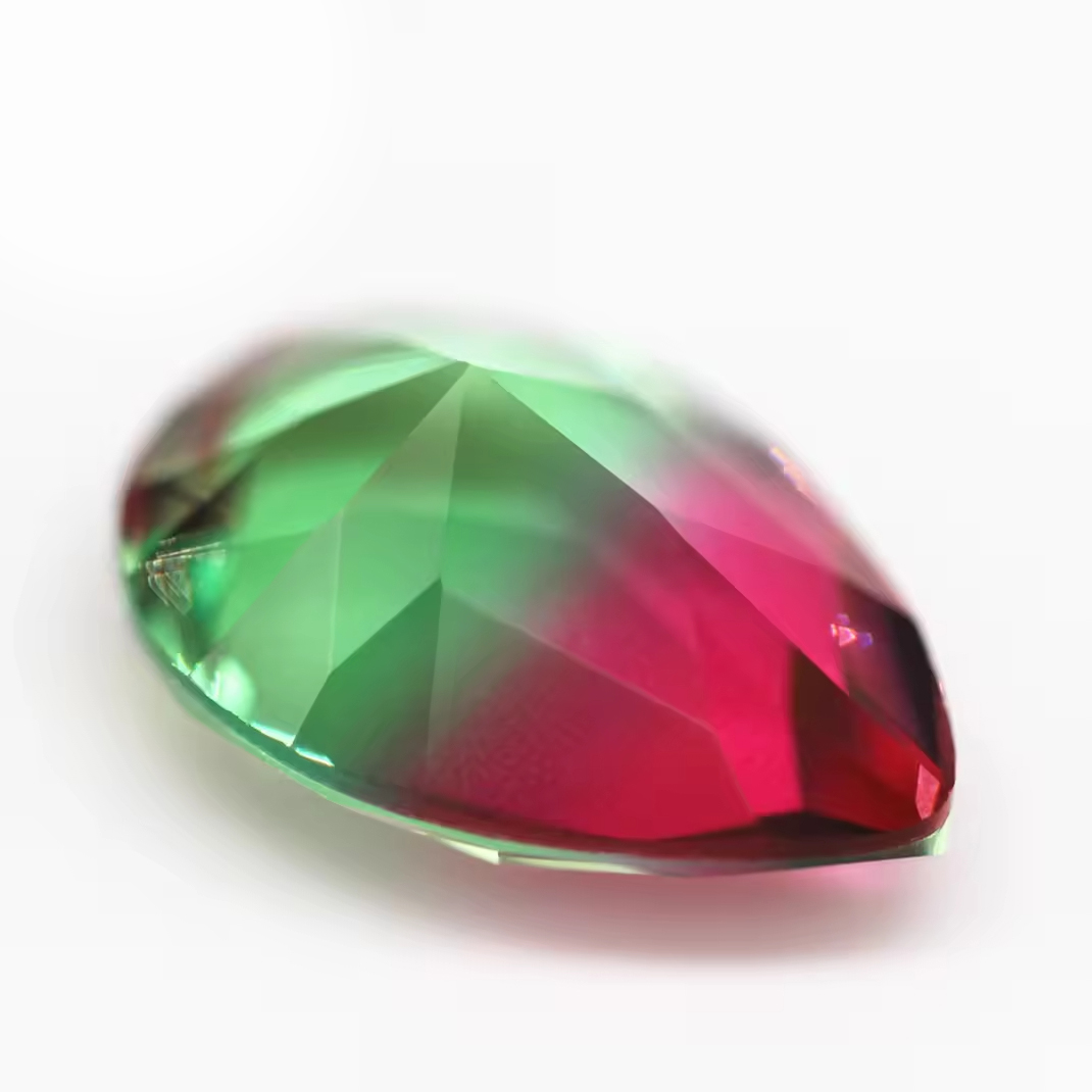 5*7mm-13*18mm Pear Faceted Cut Shape Synthetic Tourmaline Loose Gems Interphase Multicolor Splice Technology Crystal Glass Gems - Image 3