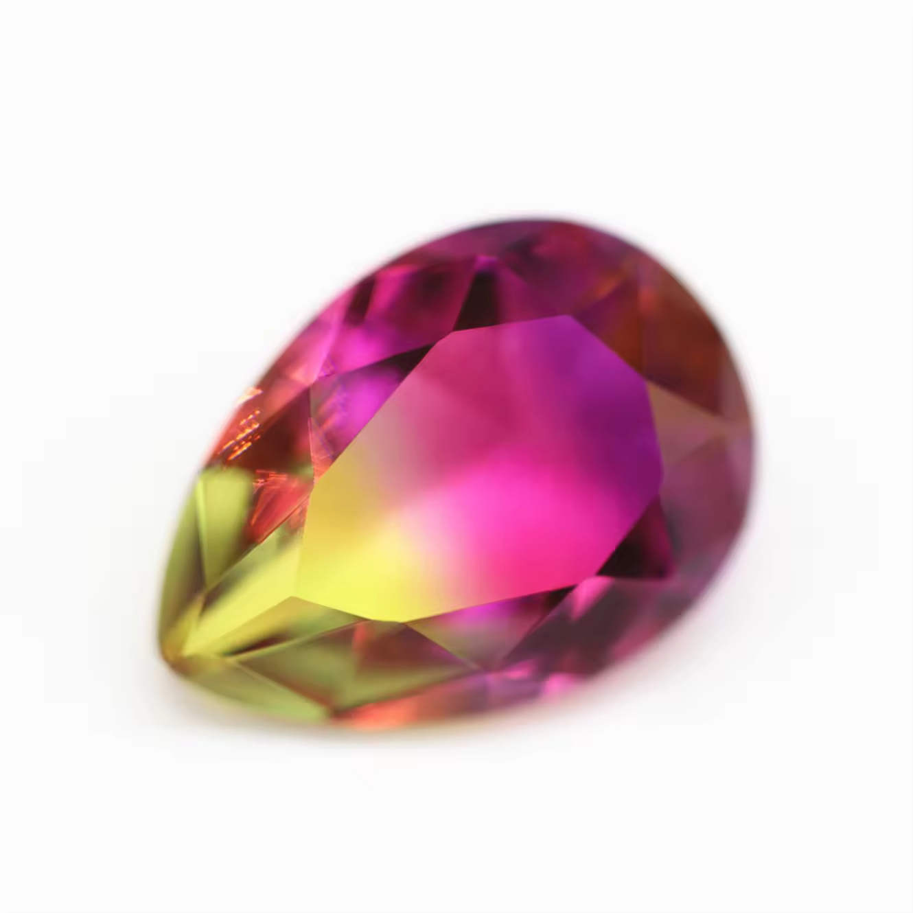 5*7mm-13*18mm Pear Faceted Cut Shape Synthetic Tourmaline Loose Gems Interphase Multicolor Splice Technology Crystal Glass Gems - Image 4