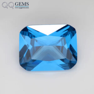 Wuzhou Gems Princess Cut Octagon Cut 120# Blue Spinel Loose Gemstones Octagon Shape Artificial Spinel 120# Spinel Blue Gemstones