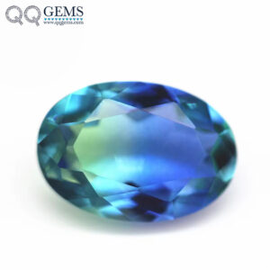 Wholesale Oval Faceted Cut Shape Synthetic Tourmaline Loose Gems Interphas Multicolor Joint Process Crystal Glass